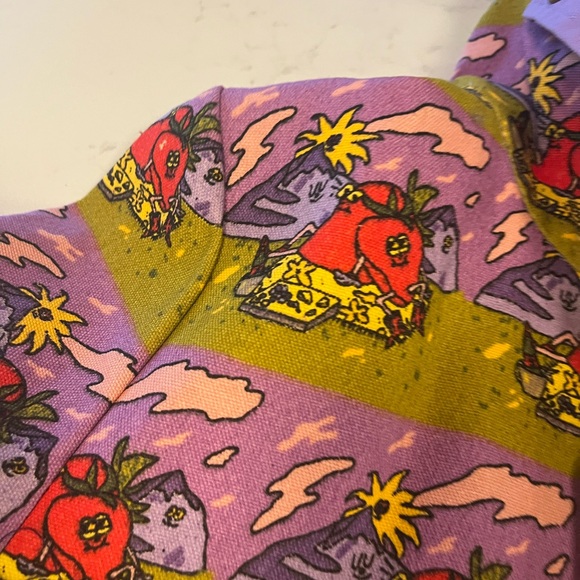 🍓 NWOT!! 🍓 Nooworks Purple and Red strawberry motif Hooded Jacket - Picture 7 of 8